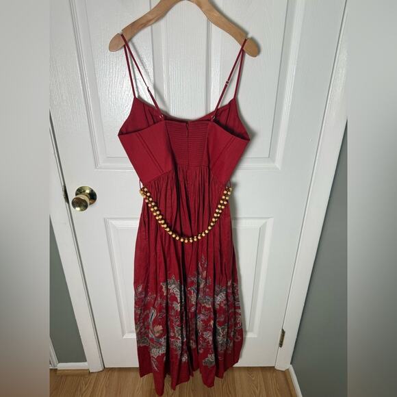 Zimmermann Rhiannon Corset Midi Dress in Red Multi Paisley 3 / 10 - Picture 7 of 11